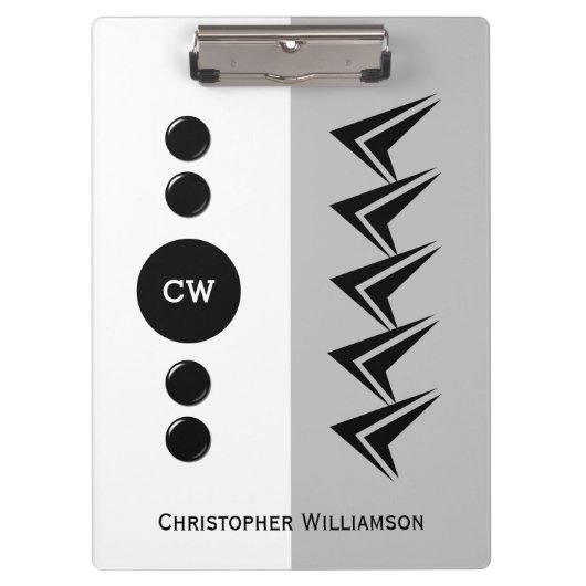 Porte-bloc Ajouter le nom des initiales blanc et gris (Devant)