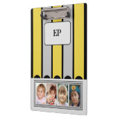 Porte-bloc Ajouter recto verso initiales 8 photos gris jaune (Gauche)