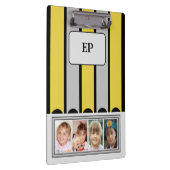 Porte-bloc Ajouter recto verso initiales 8 photos gris jaune (Swatch)