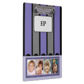 Porte-bloc Ajouter recto verso initiales 8 photos violet gris (Swatch)