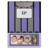 Porte-bloc Ajouter recto verso initiales 8 photos violet gris (Devant)