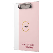 Porte-bloc Ajouter un logo Simple Blush Rose Nom Titre (Gauche)