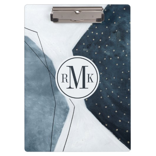 Porte-bloc Ajouter vos initiales | Abstraction adjacente (Devant)