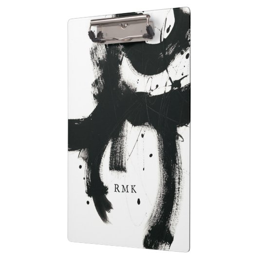 Porte-bloc Ajouter vos initiales | Coups de peinture noirs (Gauche)