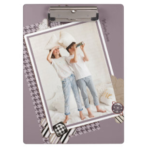 Porte-bloc Ajouter Votre Propre Photo Modern Girly Nom Person