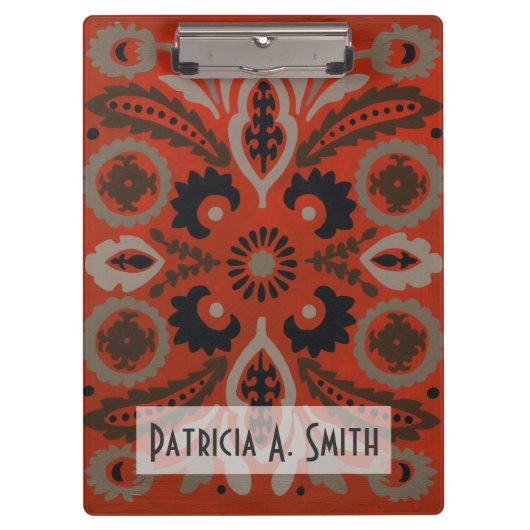 Porte-bloc Ajoutez votre nom | Cinnabar Suzani II (Devant)