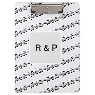 Porte-bloc Ajoutez votre nom couple notes de musique rythme m