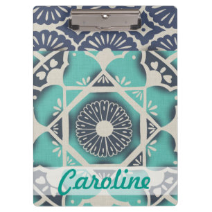 Porte-bloc Ajoutez votre tuile   bleue nommée II de batik