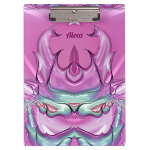 Porte-bloc ALEXA ~WOW ! ÉTRANGE ! Gris rose blanc et cerise