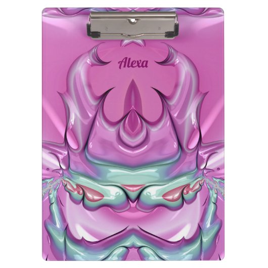 Porte-bloc ALEXA ~WOW ! ÉTRANGE ! Gris rose blanc et cerise (Devant)