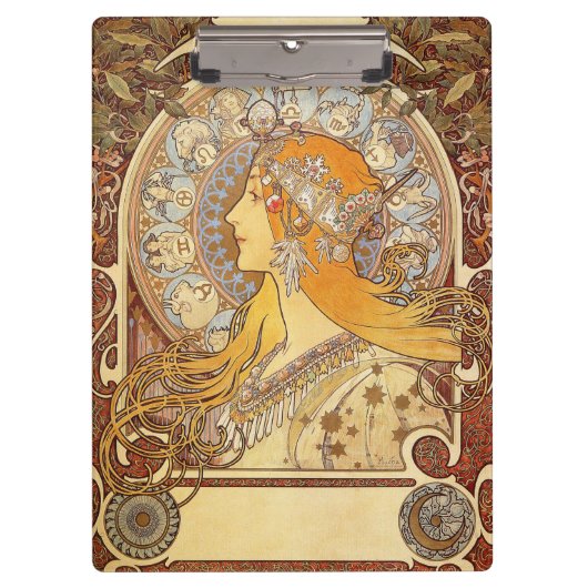 Porte-bloc Alfonse Mucha Zodiac Art nouveau femme (Devant)