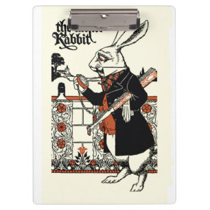 Porte-bloc Alice Lapin Blanc Classique Wonderland