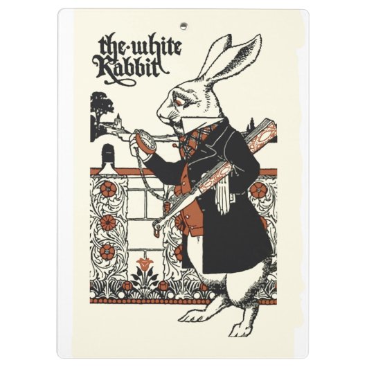Porte-bloc Alice White Rabbit Classic Wonderland (Dos)