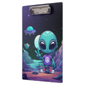 Porte-bloc Alien de paix mignon et vaisseau spatial (Gauche)