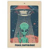 Porte-bloc Alien UFO de texte personnalisé (Dos)