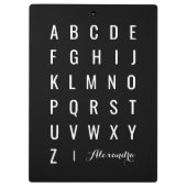 Porte-bloc Alphabet noir et blanc moderne et élégant (Dos)
