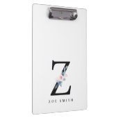 PORTE-BLOC ALPHABÈTES FLORAUX BLEUS DOUX NOM LETTRE Z (Swatch)