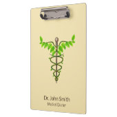 Porte-bloc Alternative Médicale Caduceus Vert Feuilles Beige (Gauche)