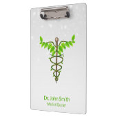 Porte-bloc Alternative Médicale Caduceus Vert Feuilles Blanc (Gauche)