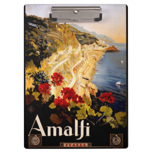 Porte-bloc Amalfi Italie Poster de voyage Graphique d'art