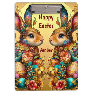 PORTE-BLOC AMBER ~ HAPPY EASTER ~ EASTER BUNNIES ~