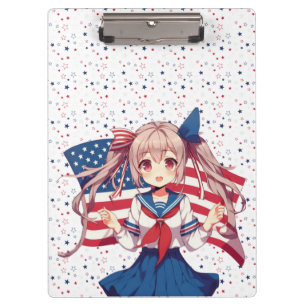 Porte-bloc Américaine patriotique fille d'anime