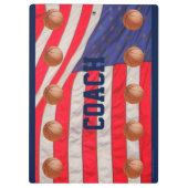 Porte-bloc American Flag, équipe de basket-ball entraîneur Me (Dos)