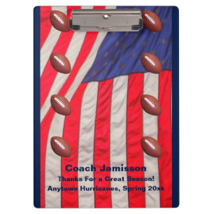 Porte-bloc American Flag, Football Coach Merci, Nom,