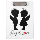 Porte-bloc Amour Ange – Conception de Couple d'Anges Mignons (Devant)