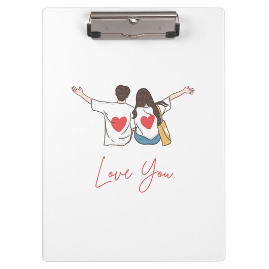 Porte-bloc ❤️ Amour Éternel - Planches à pince (Devant)