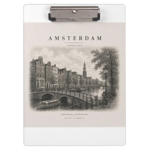 Porte-bloc Amsterdam Conception de ville de voyage vintage