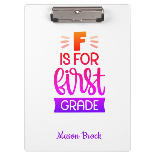 Porte-bloc Amusant école de première année cadeau personnalis (Devant)