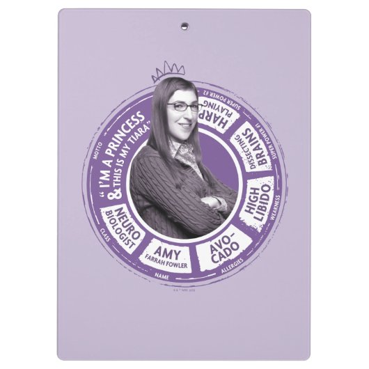 Porte-bloc Amy Farrah Fowler - Graphique d'informations (Dos)