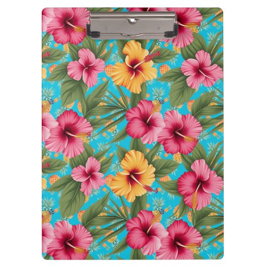 Porte-bloc Ananas à fleurs tropicales (Devant)