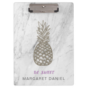 Porte-bloc Ananas Gris Soyez doux Marbre Blanc