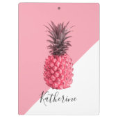 Porte-bloc Ananas rose et blanc tropical girly mignon (Dos)