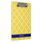 Porte-bloc Ananas Wht Fancy Quatrefoil Nom de la marine Monog (Swatch)