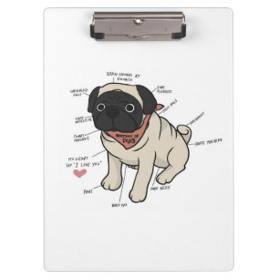 Porte-bloc Anatomie Du Chien Carlin Graphique