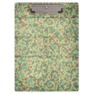 Porte-bloc Ancien motif floralFond en bois Élégant moderne