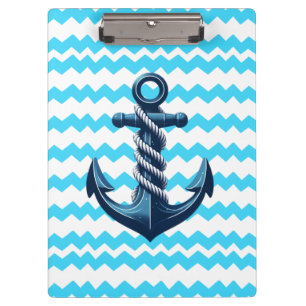 Porte-bloc Ancrage bleu avec vagues bleues