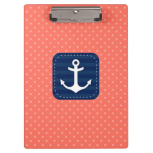Porte-bloc Ancre de corail nautique de bleu marine de motif
