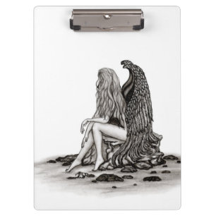 Porte-bloc Angel, perdu dans la pensée, noir et blanc Design