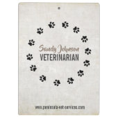 Porte-bloc Animaux de compagnie VÉTÉRINARIEN Grooming Service (Dos)