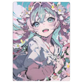 Porte-bloc Animée fille générée par Ai (Dos)