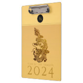 Porte-bloc Année Dragon Chinoise 2024 Élégant Monogramme Cb (Gauche)