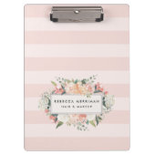 Porte-bloc Antique Floral Blush Pink Stripe (Devant)