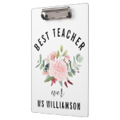 Porte-bloc Appréciation de l'enseignant Floral Personnalisé (Gauche)