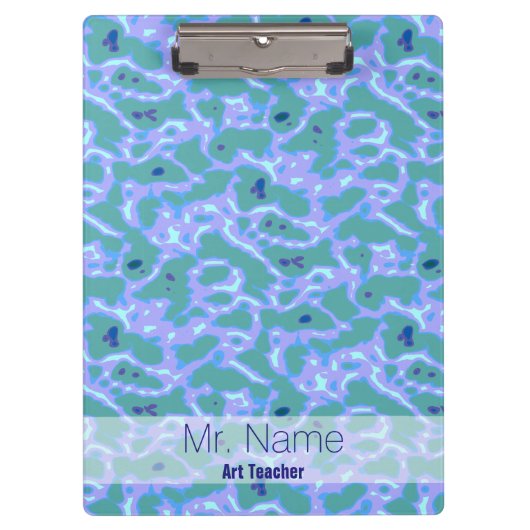 Porte-bloc Aqua Blue Abstrait avec Porte - bloc de nom (Devant)