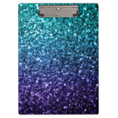 Porte-bloc Aqua blue Ombre faux scintillants de parties scint (Devant)