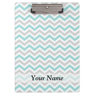 Porte-bloc Aqua et motif gris de chevron